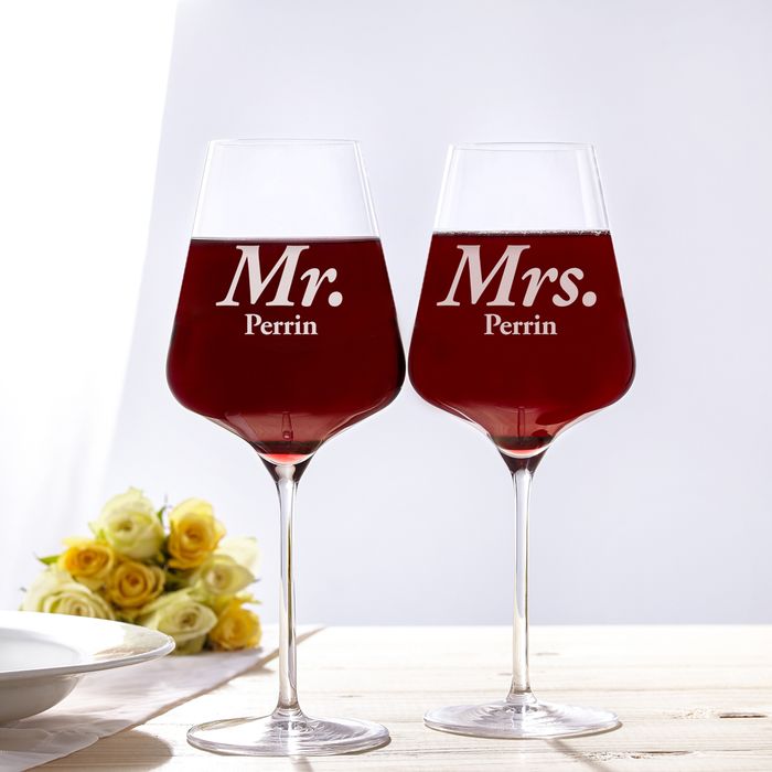 Verres à vin - Mr and Mrs