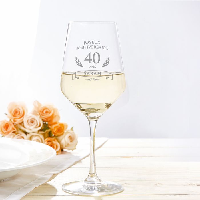 Verre à vin blanc pour le 40e anniversaire