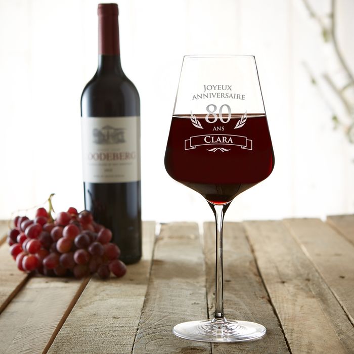 Verre  vin pour le 80me anniversaire