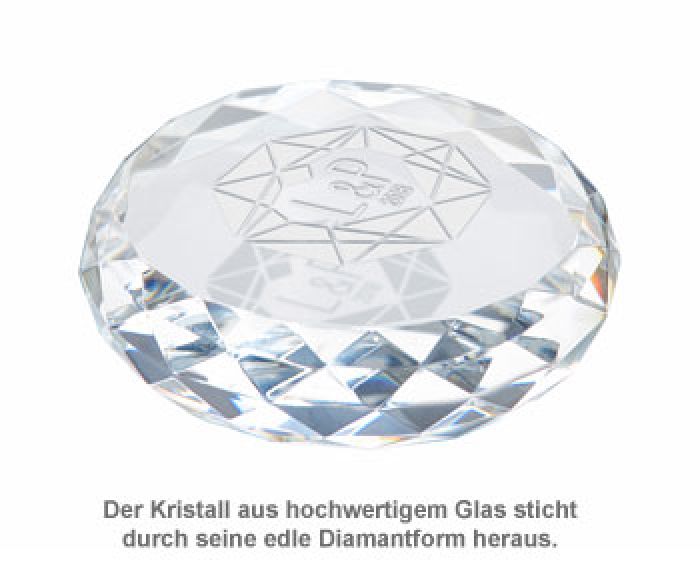 Kristall mit Initialen Gravur - Herzdiamant