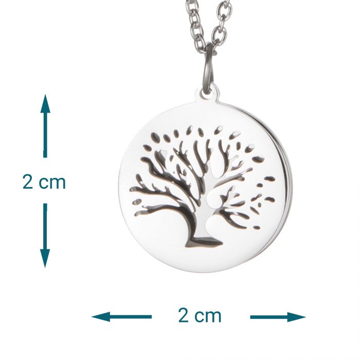 Kettenanhänger Silber - Baum und Jahresringe mit Initialen
