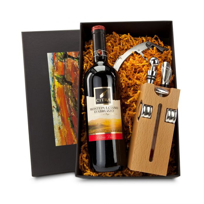 Wein Sommelier Box mit Weinflasche