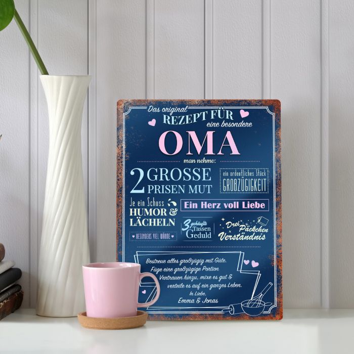 Blechschild Rezept Oma
