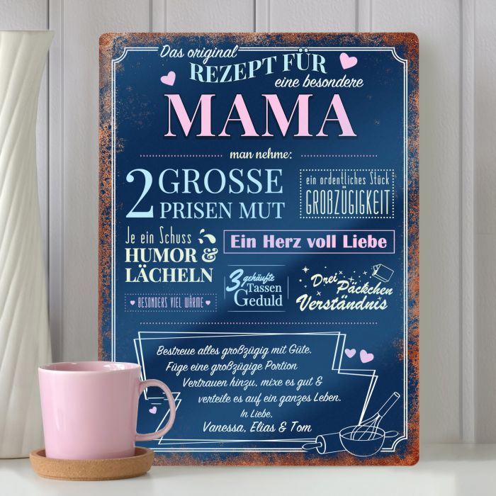 Blechschild Rezept Mama