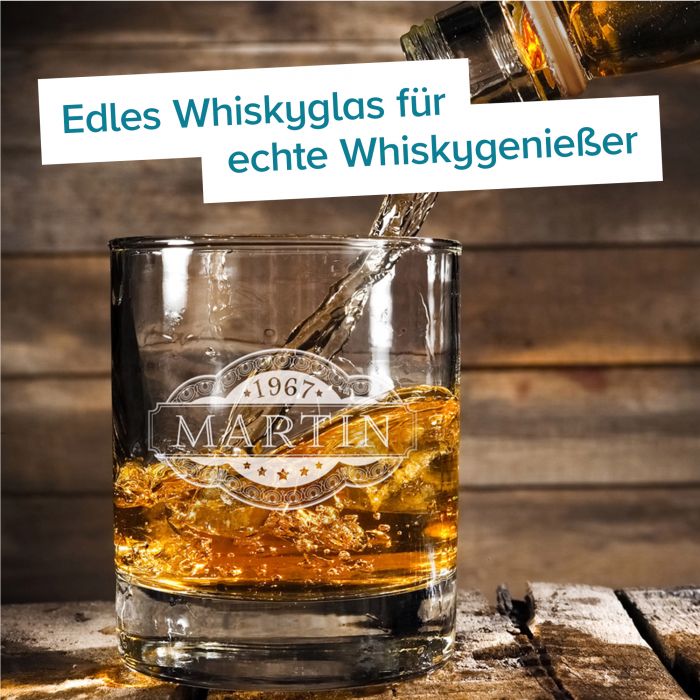 Whisky Set Banderole - Whisky Steine und Glas