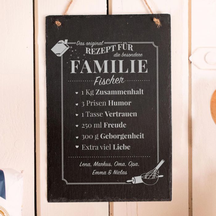 Schiefertafel Familie XXL