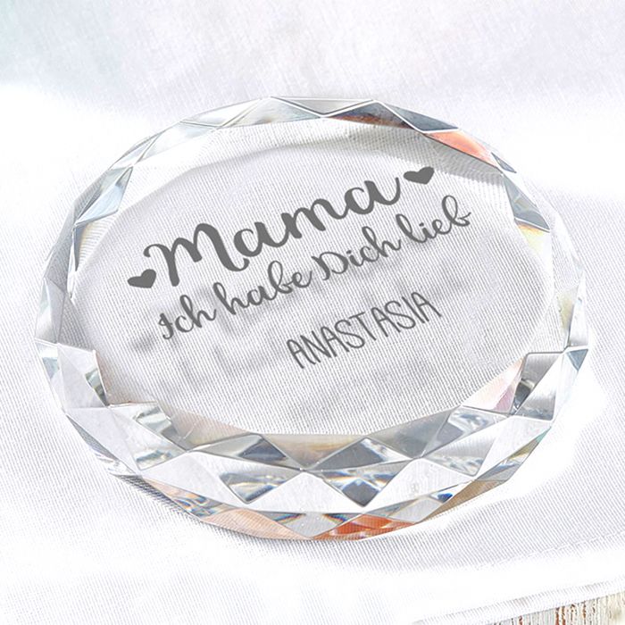 Kristall mit Gravur Mama