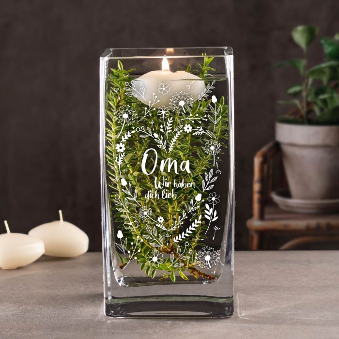 Eckige Vase für Oma