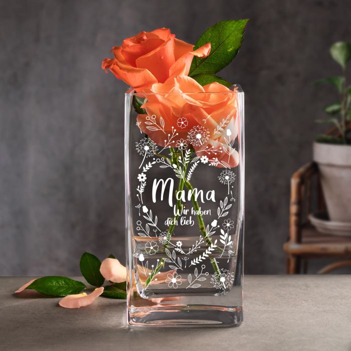 Eckige Vase für Mama