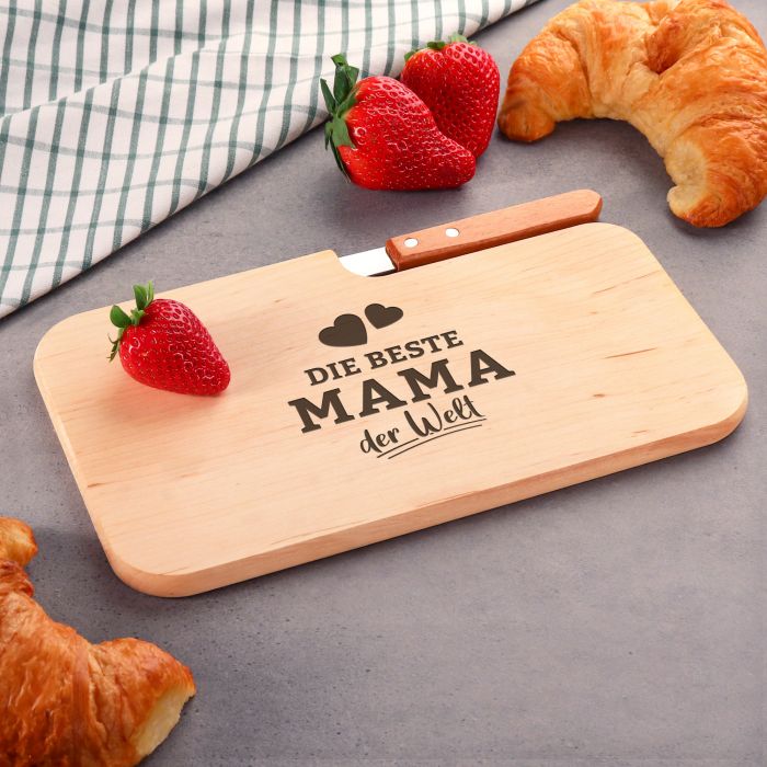 Schneidebrett Messer Mama