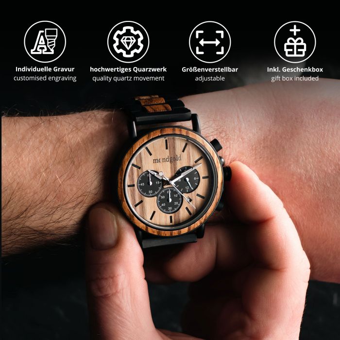 Personalisierte Chronograph Armbanduhr