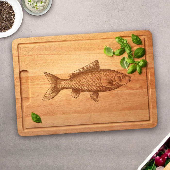 Schneidebrett mit Gravur - Fisch
