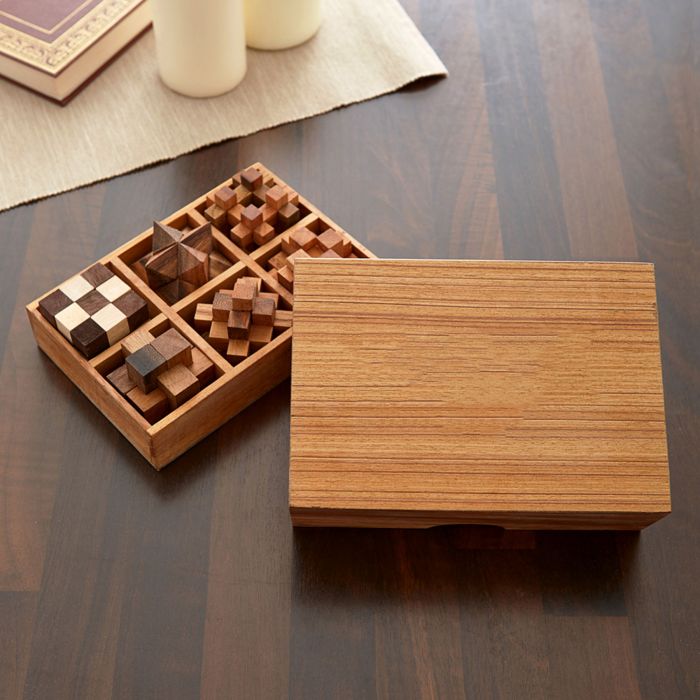 Holz Knobelspiele 6er