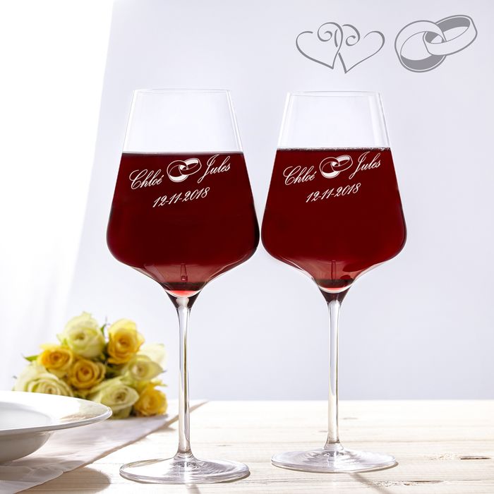 Verres  vin pour le mariage 