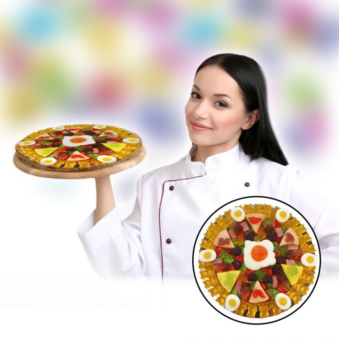 pizza aux bonbons gelifies fruites quatre saisons
