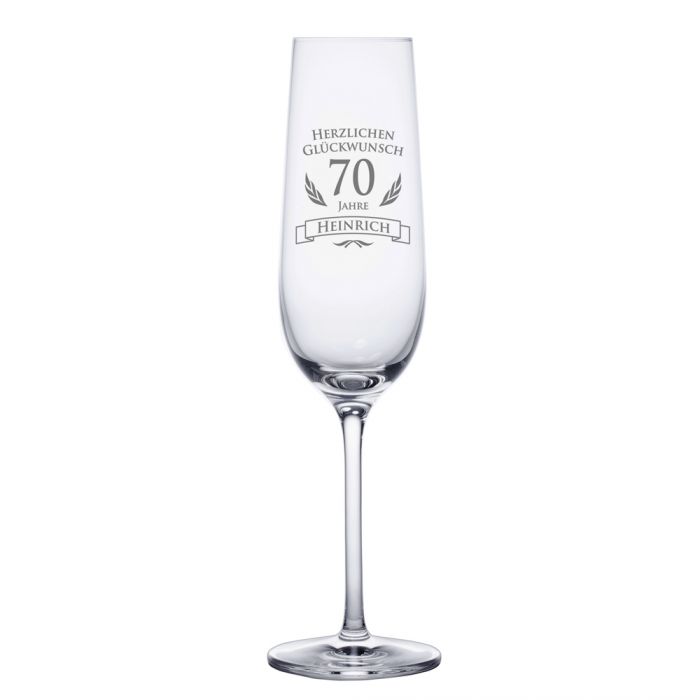 Sektglas zum 70. Geburtstag