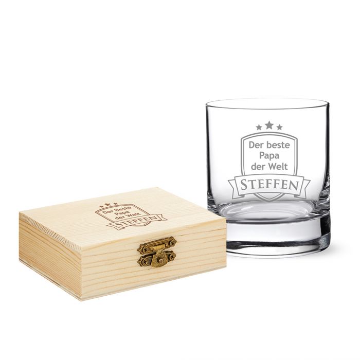 Whisky Set Bester Papa - Whisky Steine und Glas