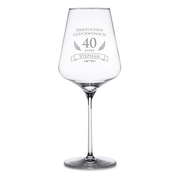 Weinglas zum 40. Geburtstag