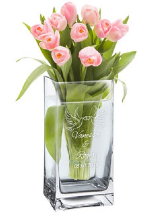 Vase Liebestauben - personalisiert