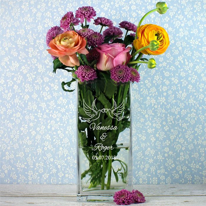 Vase tourtereaux - personnalise