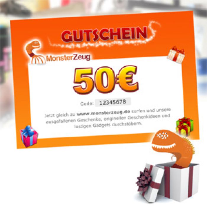 Geschenk Gutschein 50 Euro Monsterzeug Geschenk Gutschein