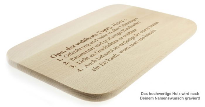 Frühstücksbrettchen 'Weltbester Opa!' – 23x14 Cm, Aus Melamin, Spülmaschinenfest