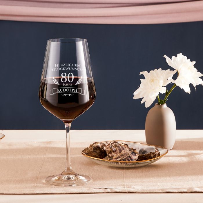 Weinglas zum 80. Geburtstag