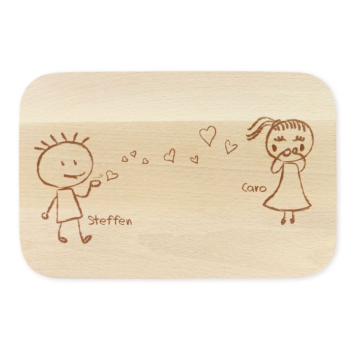 Planche  dcouper avec gravure  Couple d'amoureux