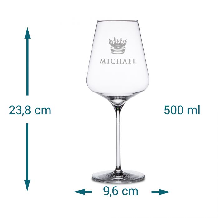 Weinglas mit Gravur - König Krone
