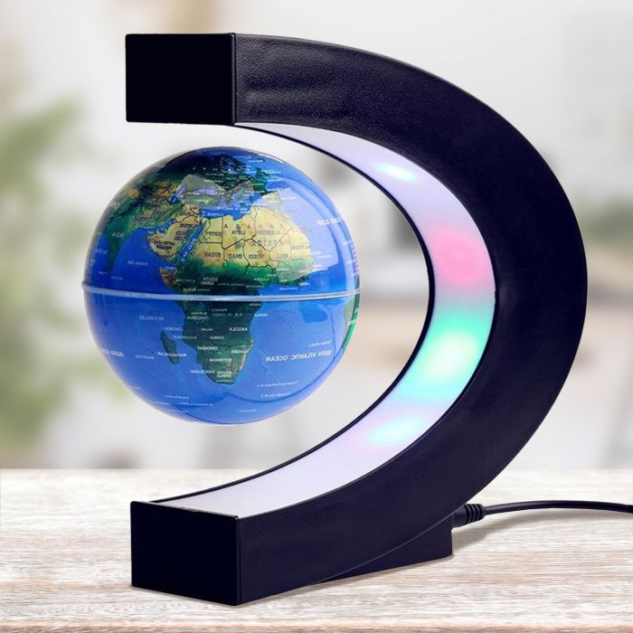 Globe flottant avec éclairage LED