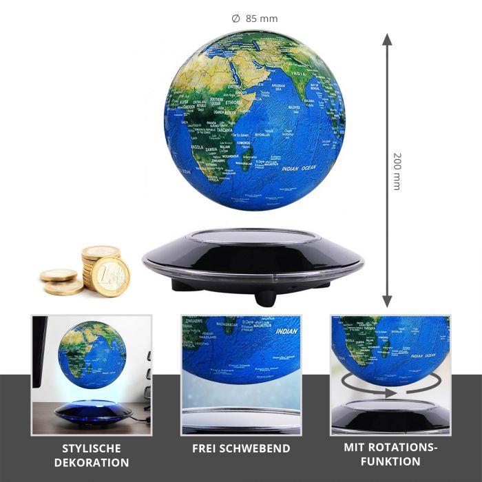 Schwebender Globus mit elektromagnetischer Basis