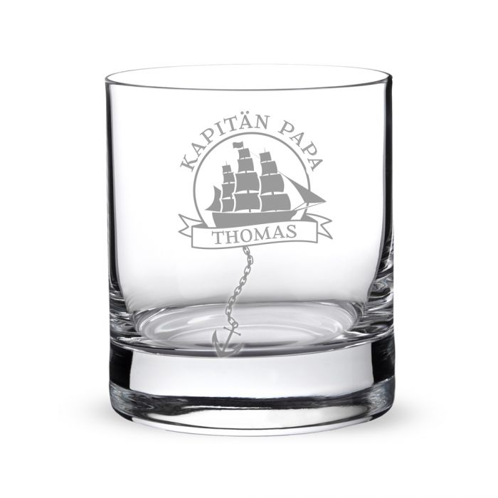 Personalisiertes Rumglas für Papa - Segelschiff