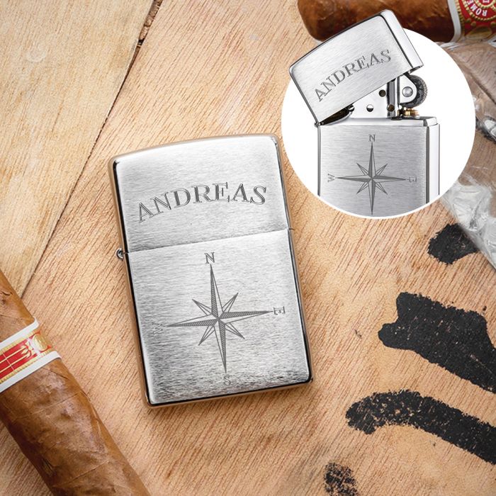 Briquet zippo avec gravure - Rose des vents