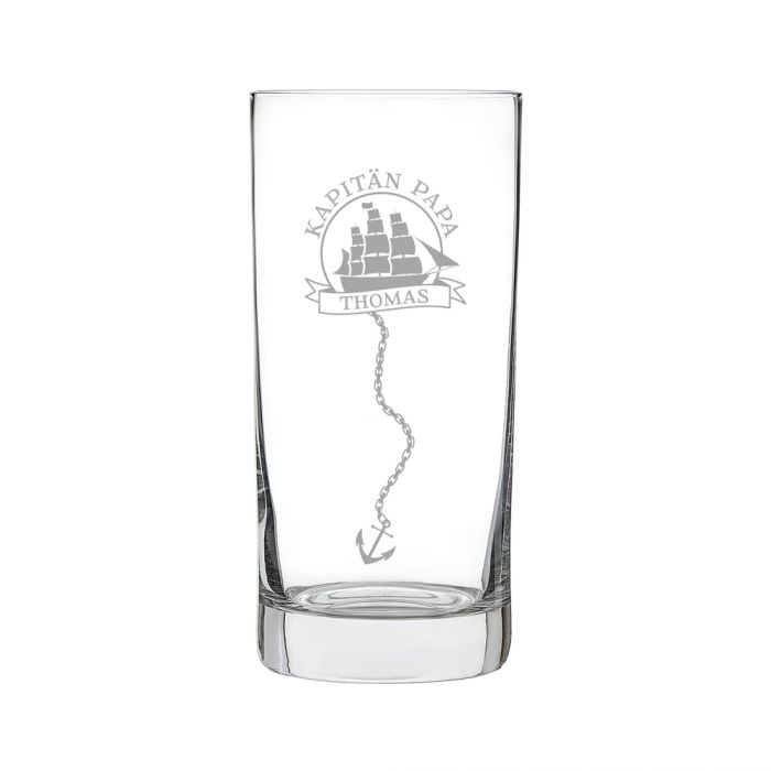 Cocktailglas mit Gravur für Papa - Segelschiff