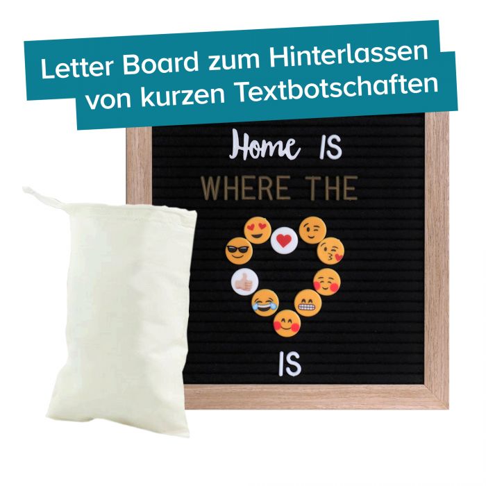 Letter Board Set Retro Stecktafel Holz mit 340 Buchstaben