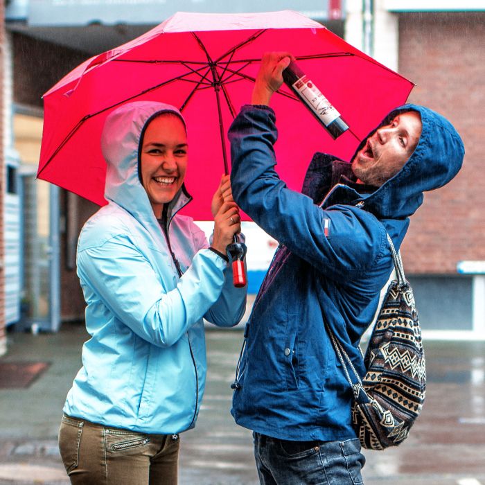 Regenschirm - Weinflasche