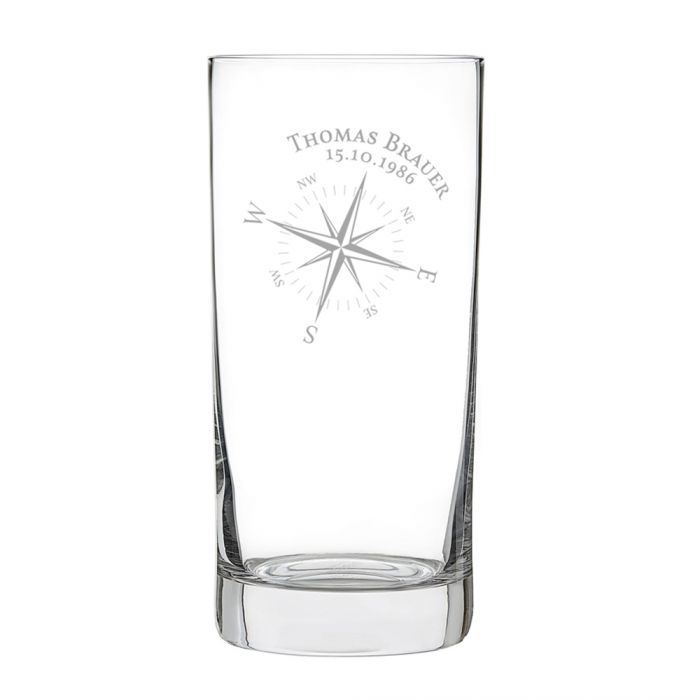 Cocktailglas mit Gravur - Kompass