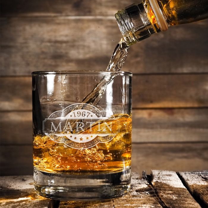 Whiskyglas mit Gravur - Banderole