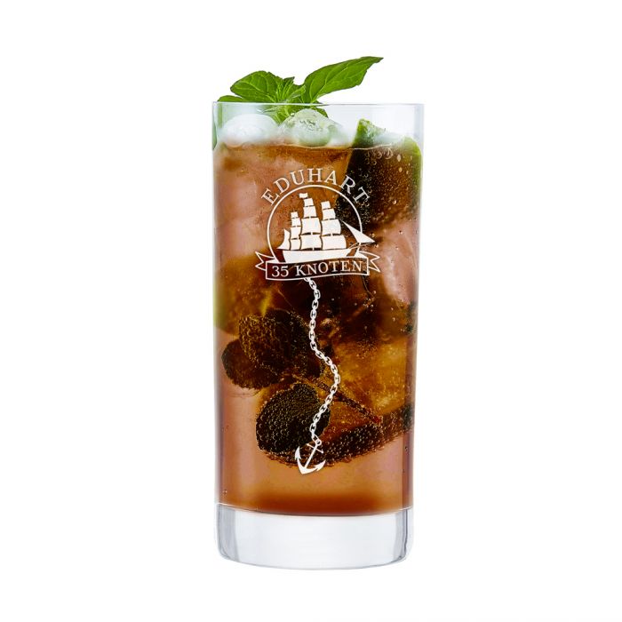Cocktailglas zum Geburtstag - Segelschiff