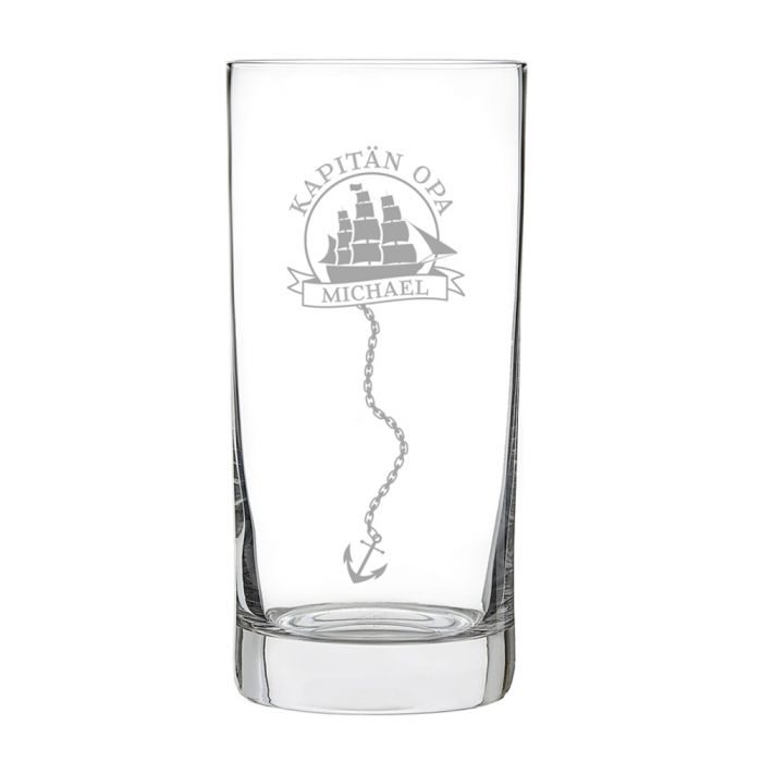 Cocktailglas mit Gravur für Opa - Segelschiff