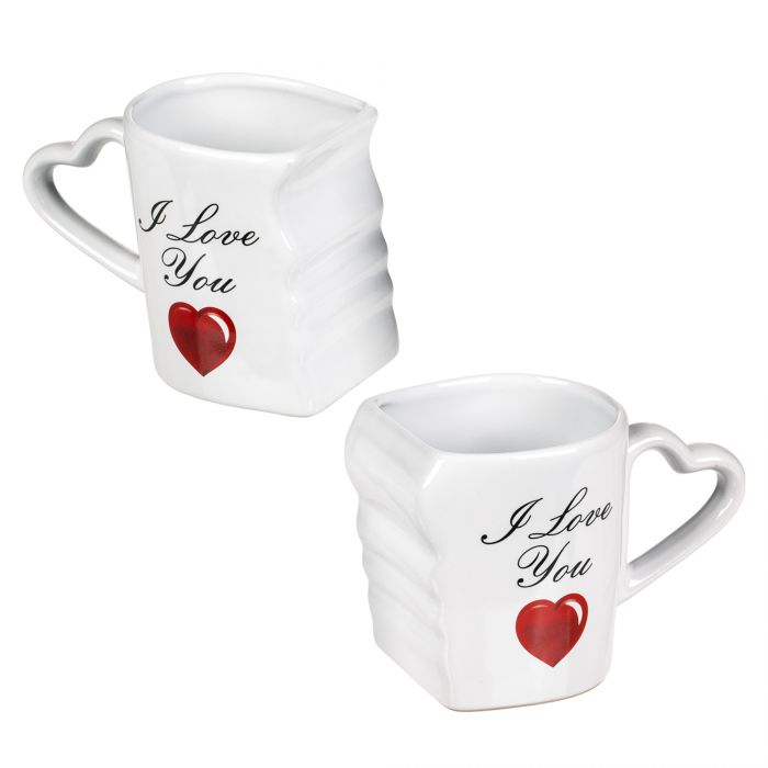 Kaffeebecher Set mit Herzen - I Love You