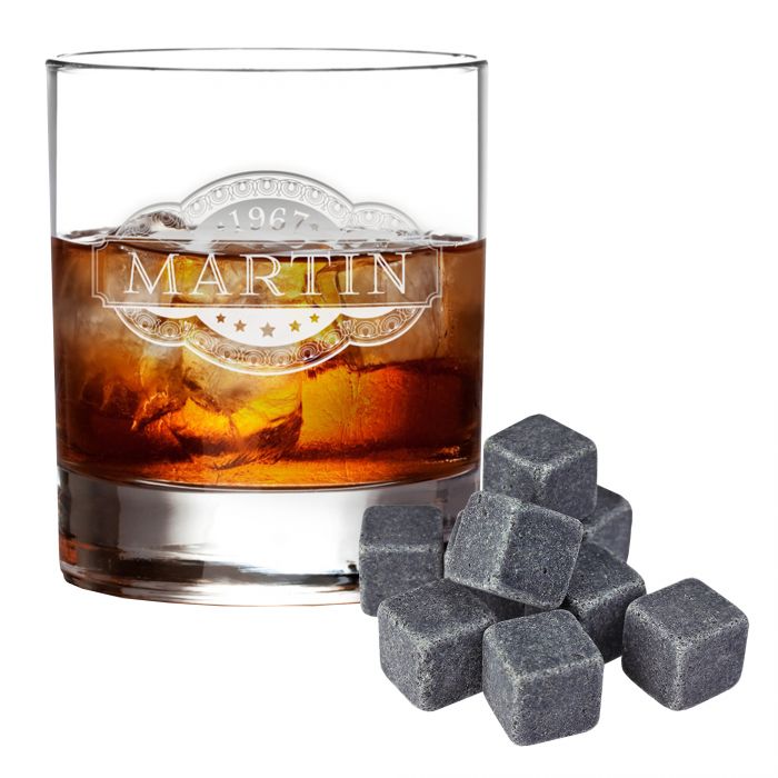 Whisky Set Banderole - Whisky Steine und Glas