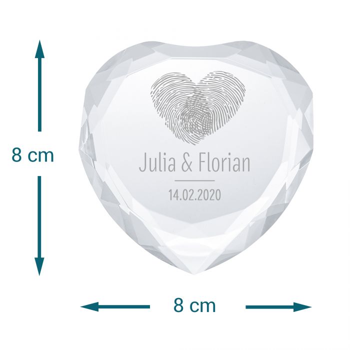 Herz-Diamant mit Gravur - Fingerabdruck