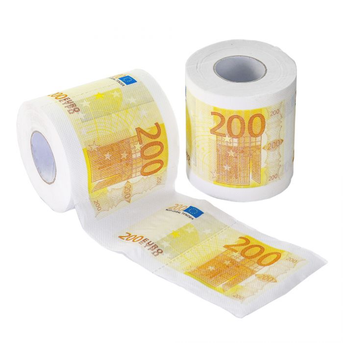 Geld Toilettenpapier - 200 Euro - 2er Set