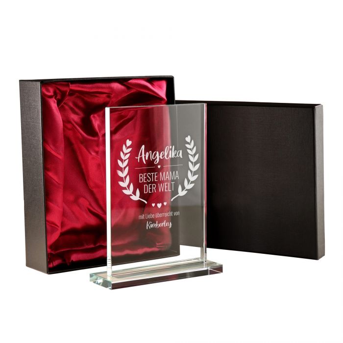 Personalisierter Glaspokal - Auszeichnung für Beste Mama