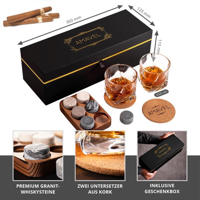 Whisky Set mit Whiskygläsern in edler Geschenkbox