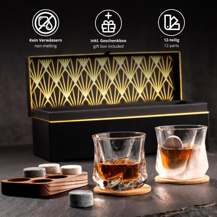 Whisky Set in edler Geschenkbox zum 50. Geburtstag
