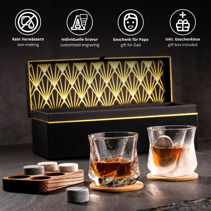 Whisky Set in personalisierter Geschenkbox - Bester Papa