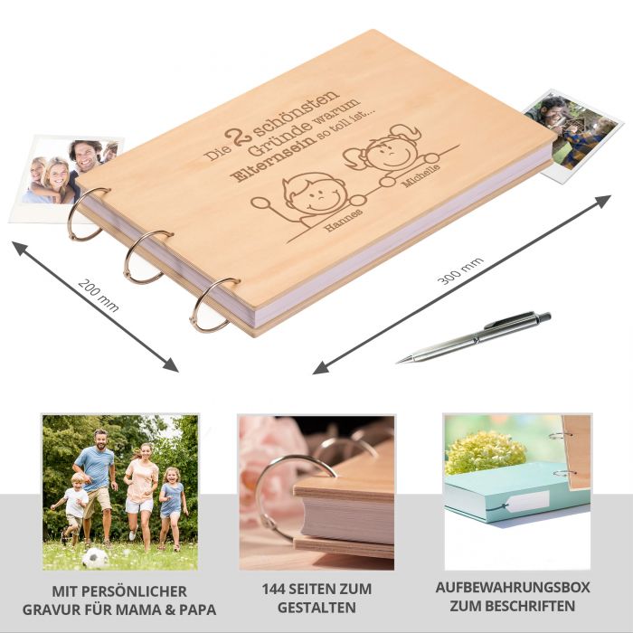 Fotobuch mit Holzcover - Elternsein