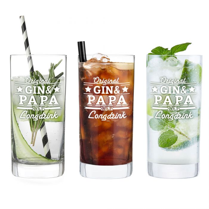 Cocktailglas mit Gravur für Papa - Gin